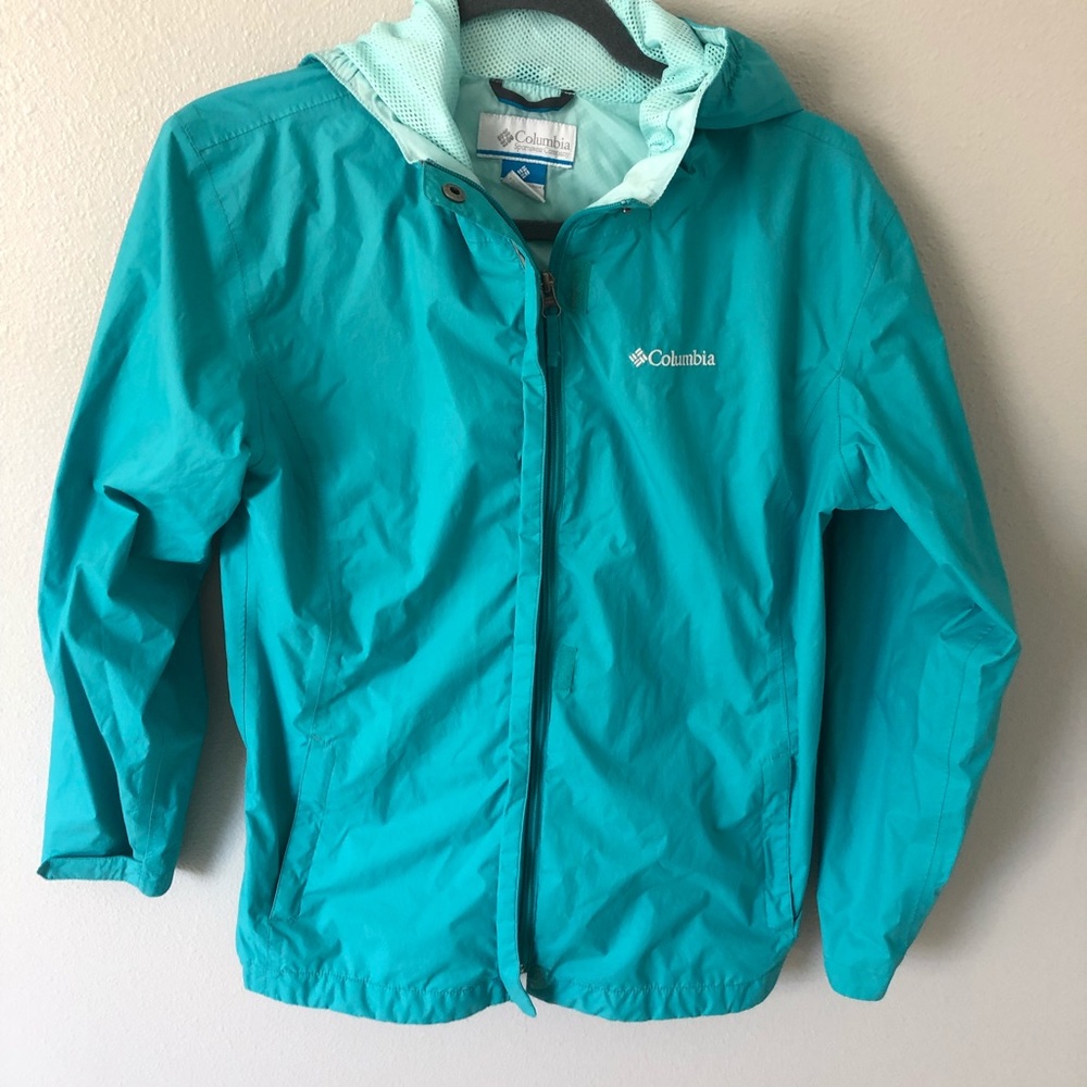 Columbia Turquoise Rain Jacket in XL